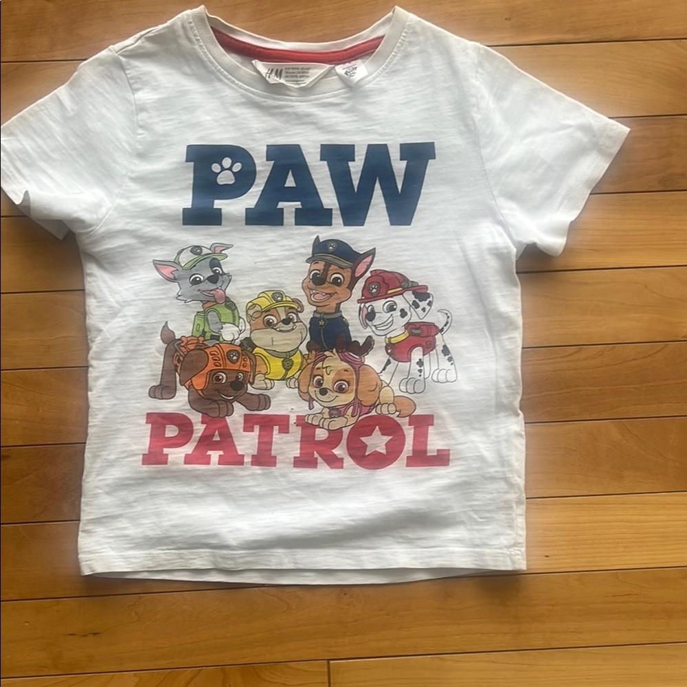 H&M Paw Patrol Kids White T-Shirt 4-6